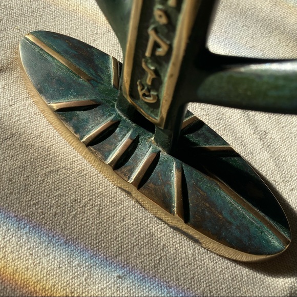 {SOLD} Mid-century Modern Brass Candelabra Menorah - Picture 3 of 12